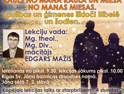 Macītāja Edgara Maža lekcija, sestdien, 8. decembrī, plkst.10.00