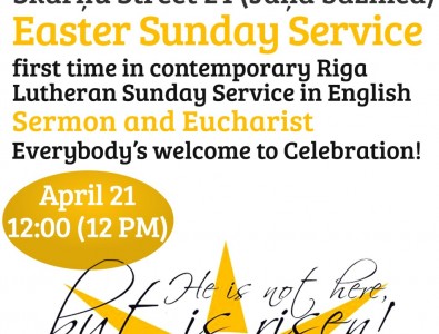Easter Sunday Service in Riga in English, St John church, 12 PM